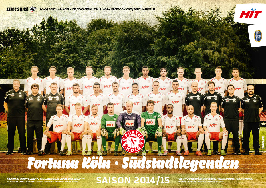 Fortuna K&ouml;ln Fussball Mannschaftsplakat 2013-2014